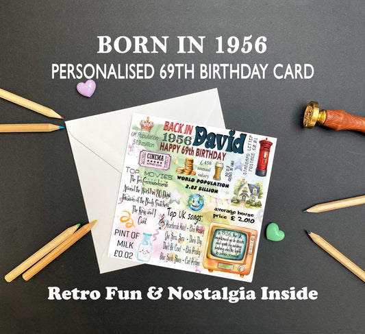 Born in 1956 Birthday Cards – Personalised 69th Birthday Cards for Him & Her