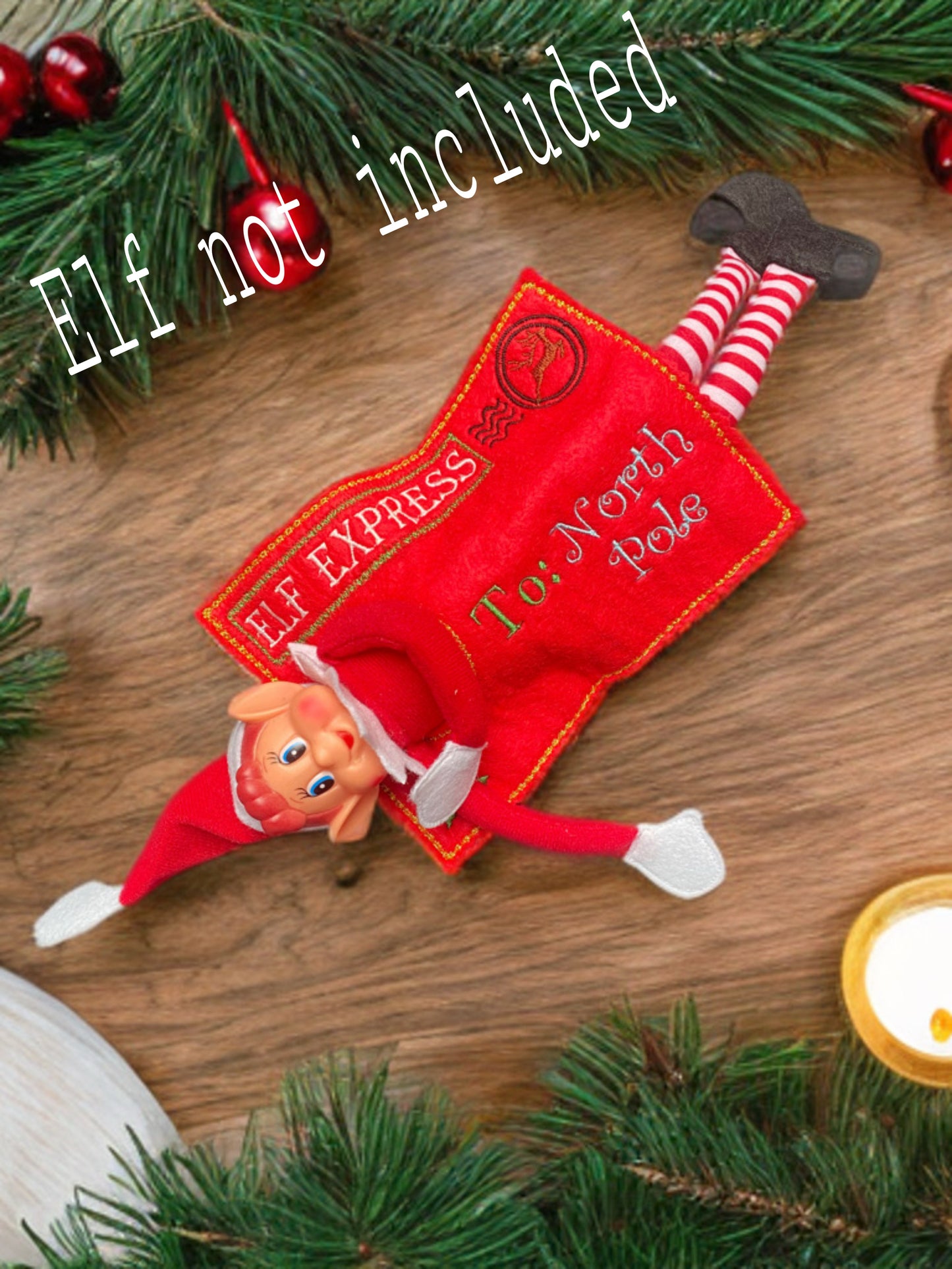 Personalised Felt Elf Arrival Envelope – North Pole Mail for Christmas Elf