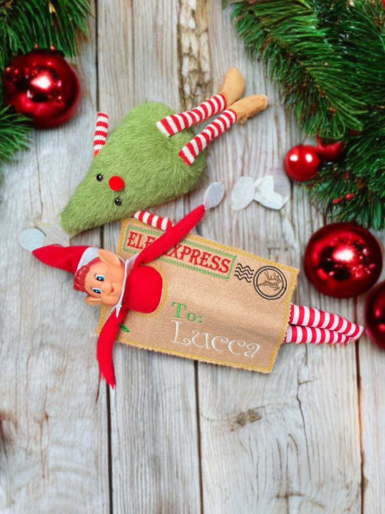 Personalised Felt Elf Arrival Envelope – North Pole Mail for Christmas Elf